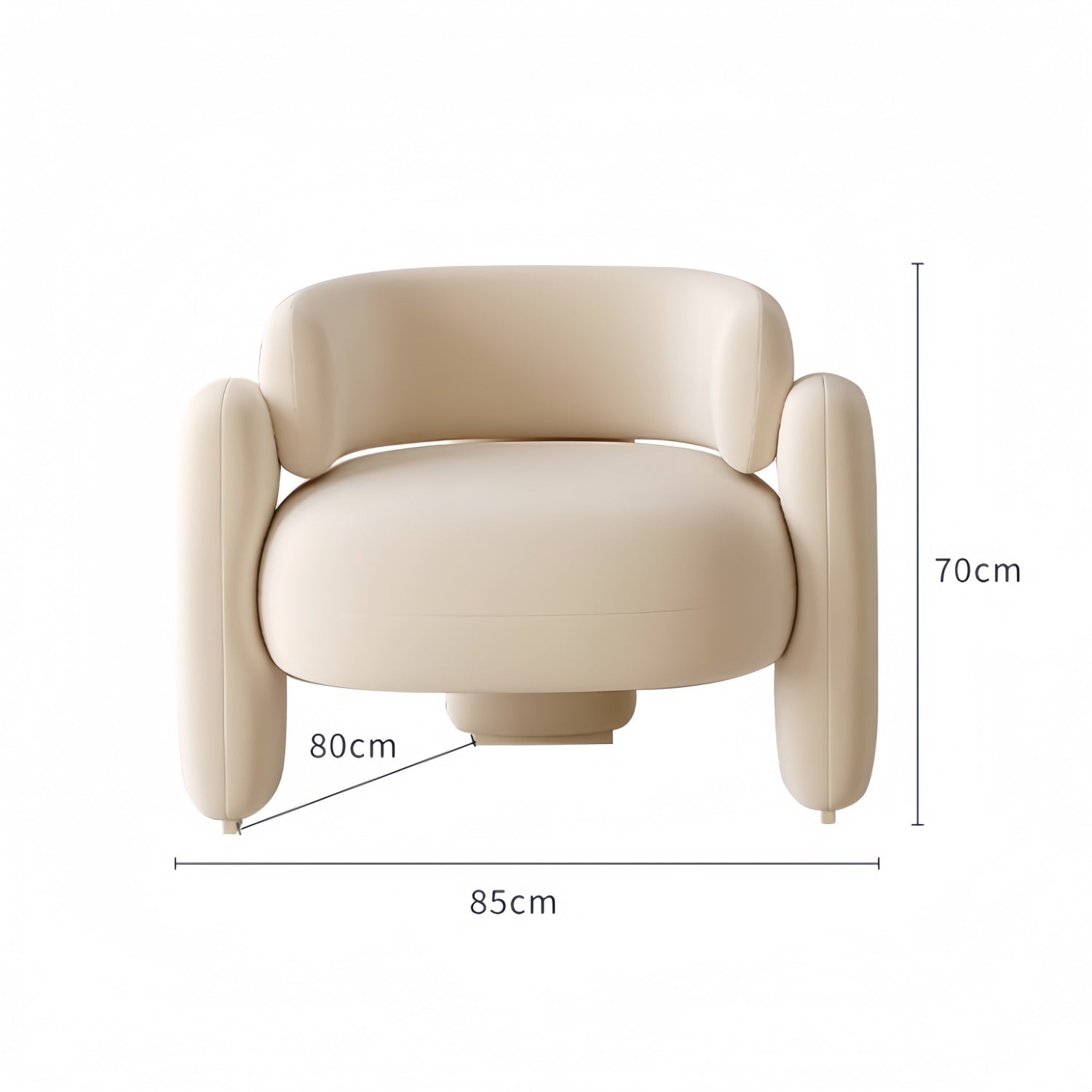 Wide Embrace Lounge Chair 85cm Cream Velvet Cozy for Bengaluru homes | Somuch Living