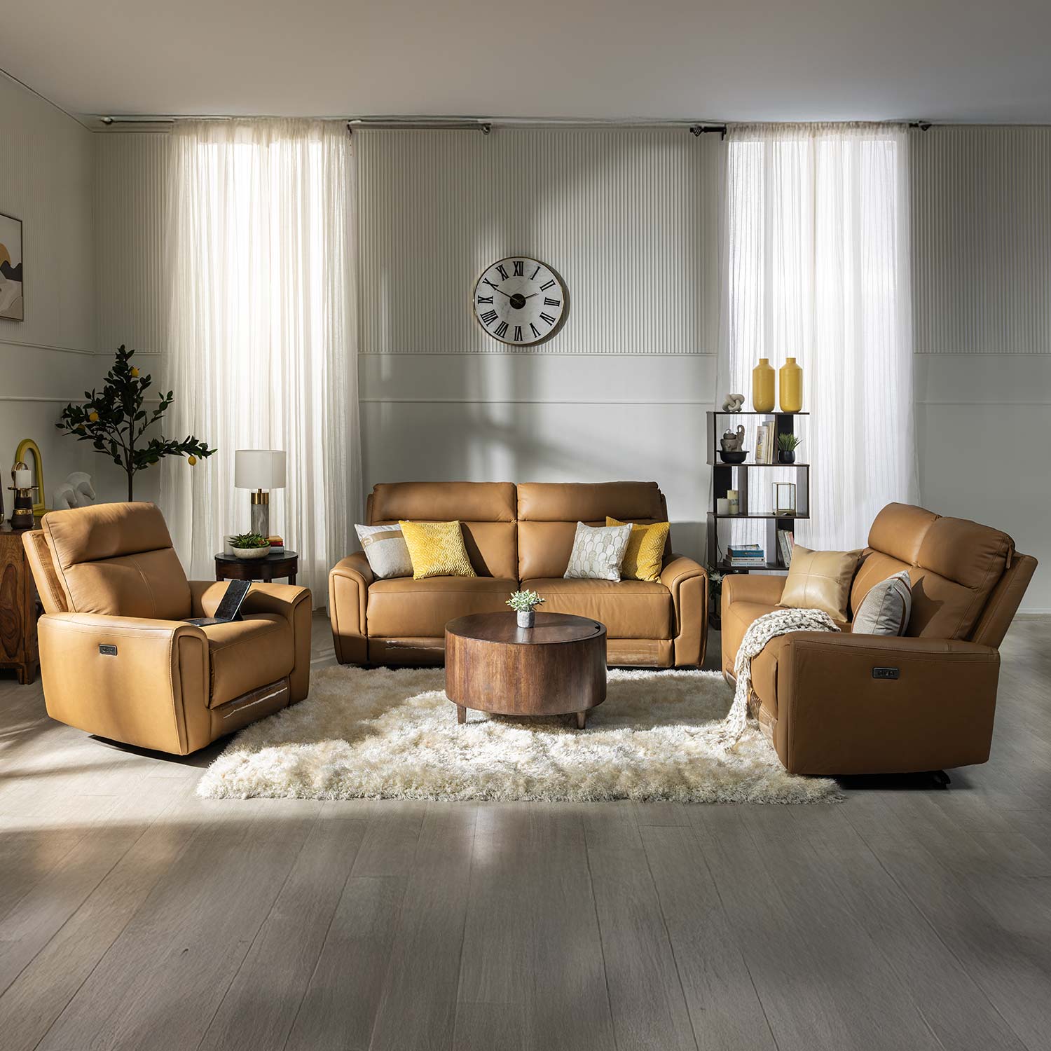 Venosa 1 Seater Electric Recliner Sofa- Tan Alt View 14