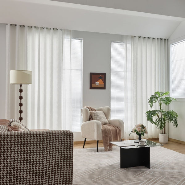 White Privacy Sheer Curtains Light Filtering Minimalist Bengaluru
