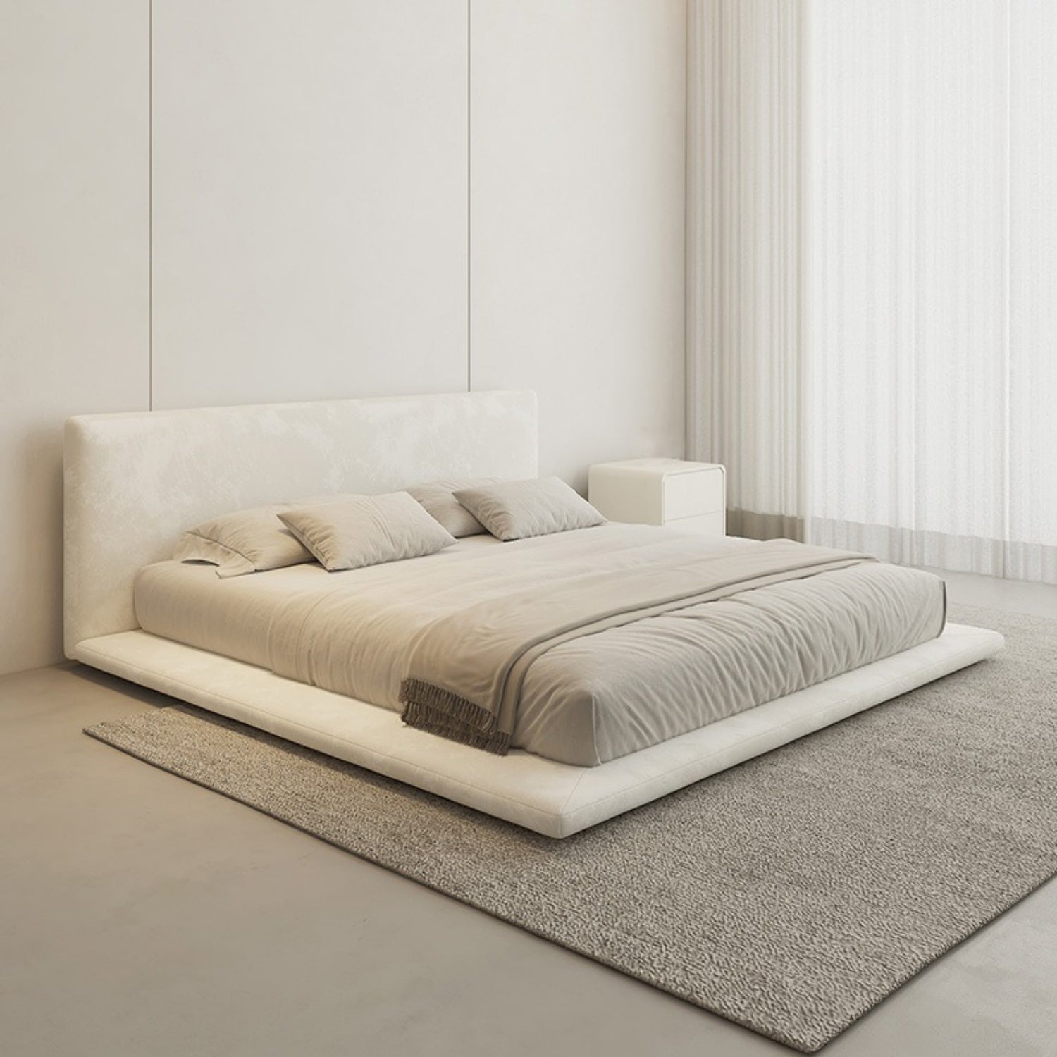 Linen Eco-Friendly Bed Frame for Bedroom