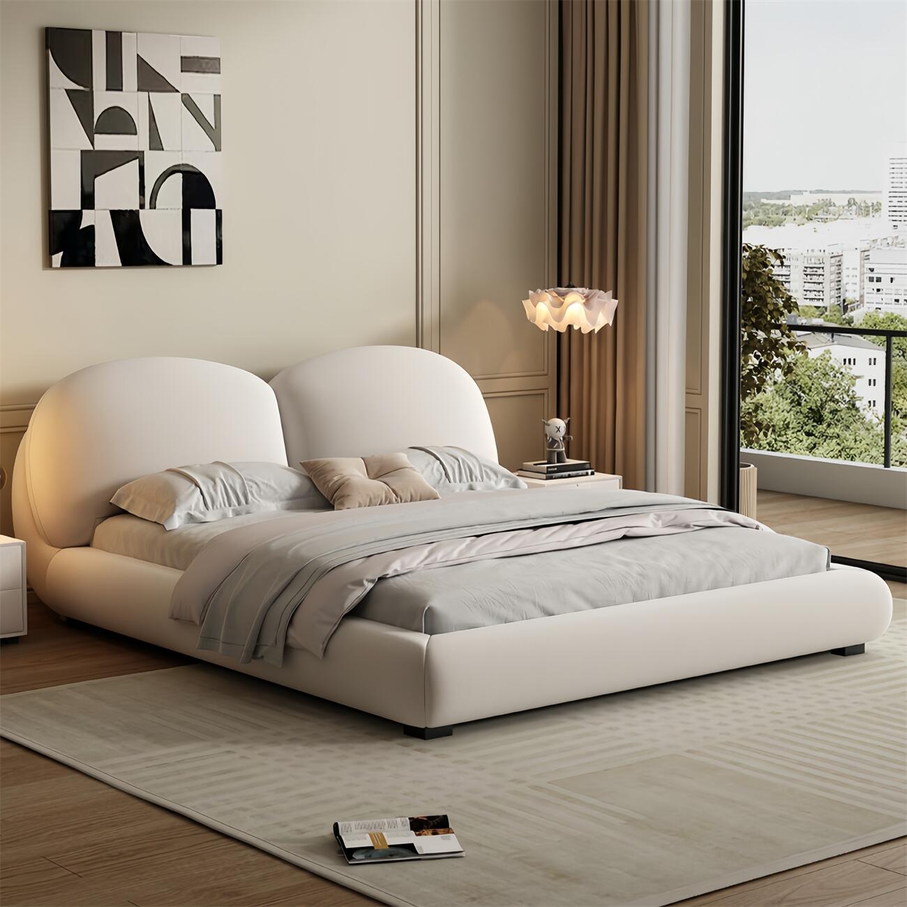Velluto Velvet Modern Upholstered Bed for Bedroom