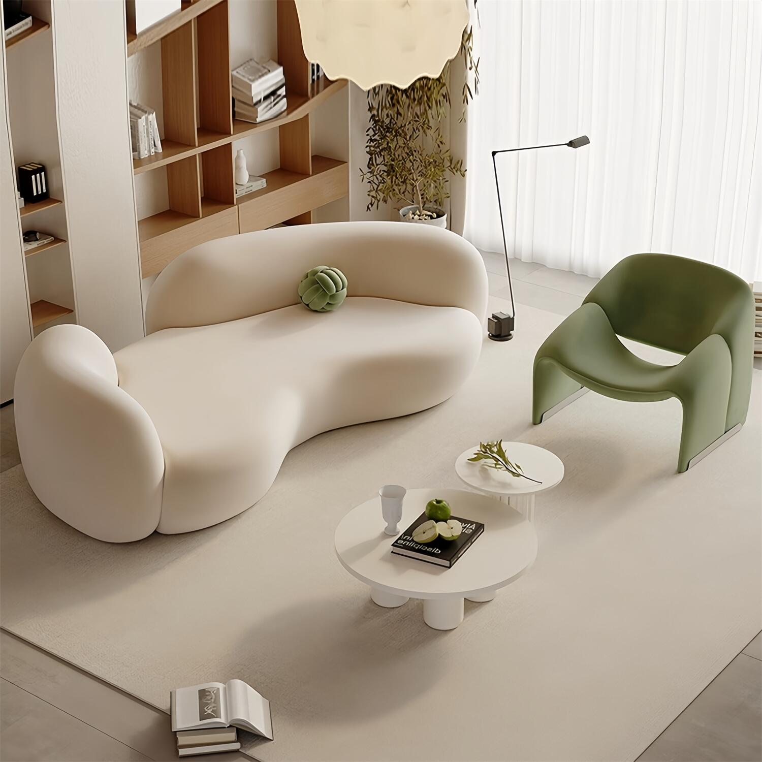 Fleece Curved Sofa - 1 to 4 Seaters