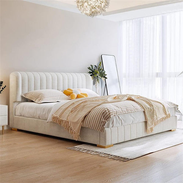 Fleece Modern Bed Frame for Bedroom