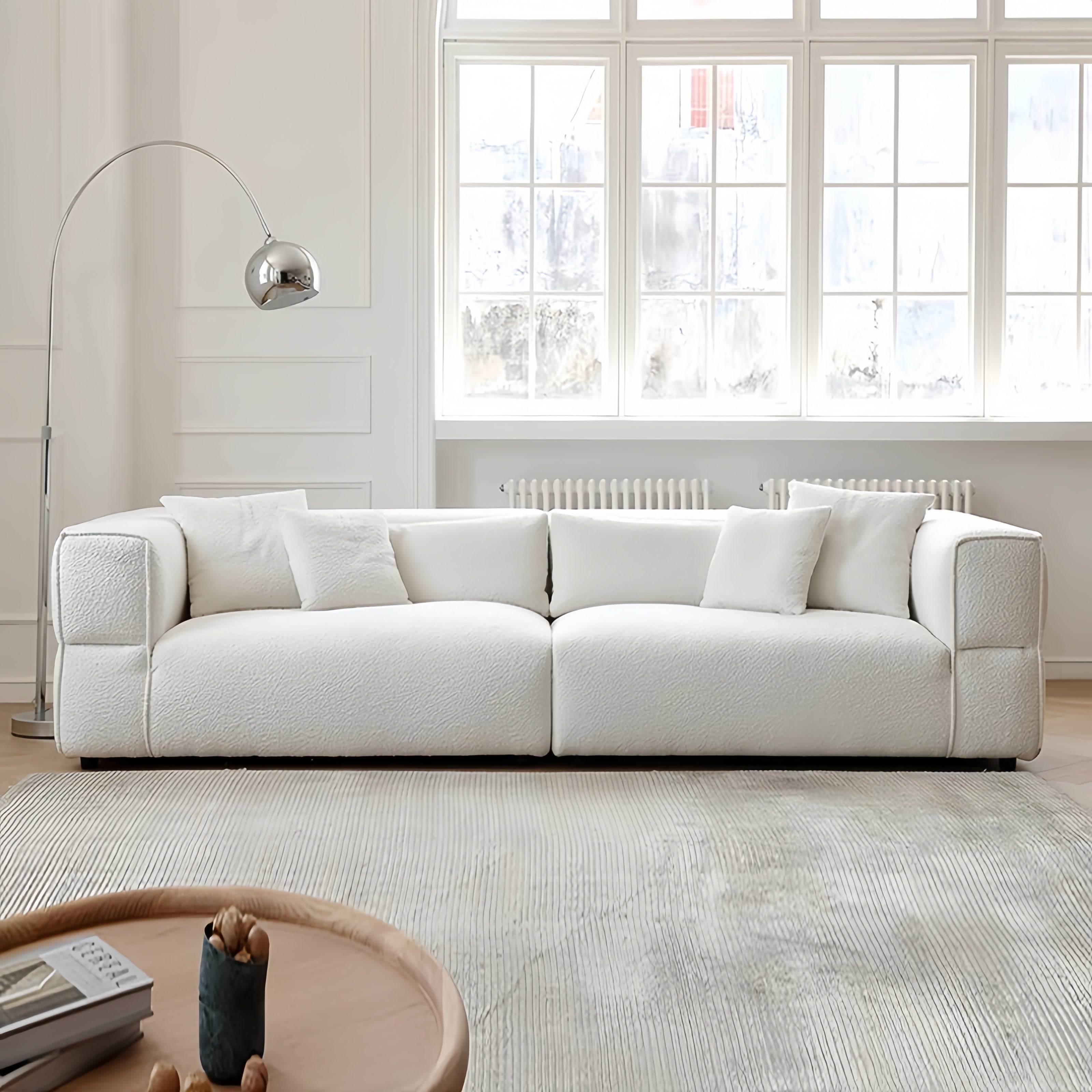 Fleece Modern Three Seater Sofa for Living Room
