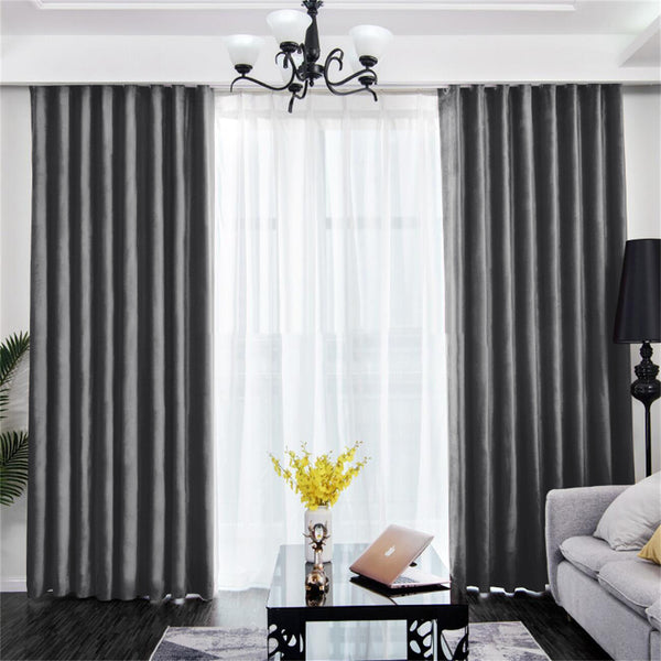 Elite Velvet Texture Eyelet Darkening Curtains