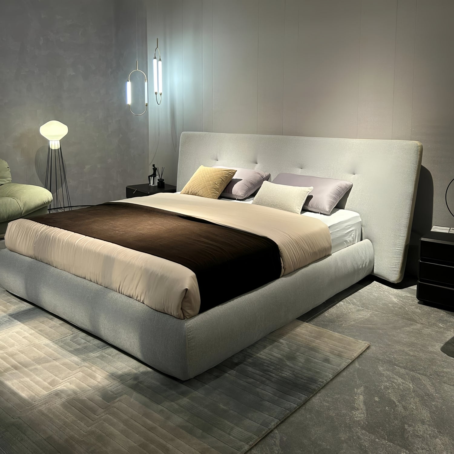 Luxurious Sherpa Fleece Bed Frame Beige for Bedroom