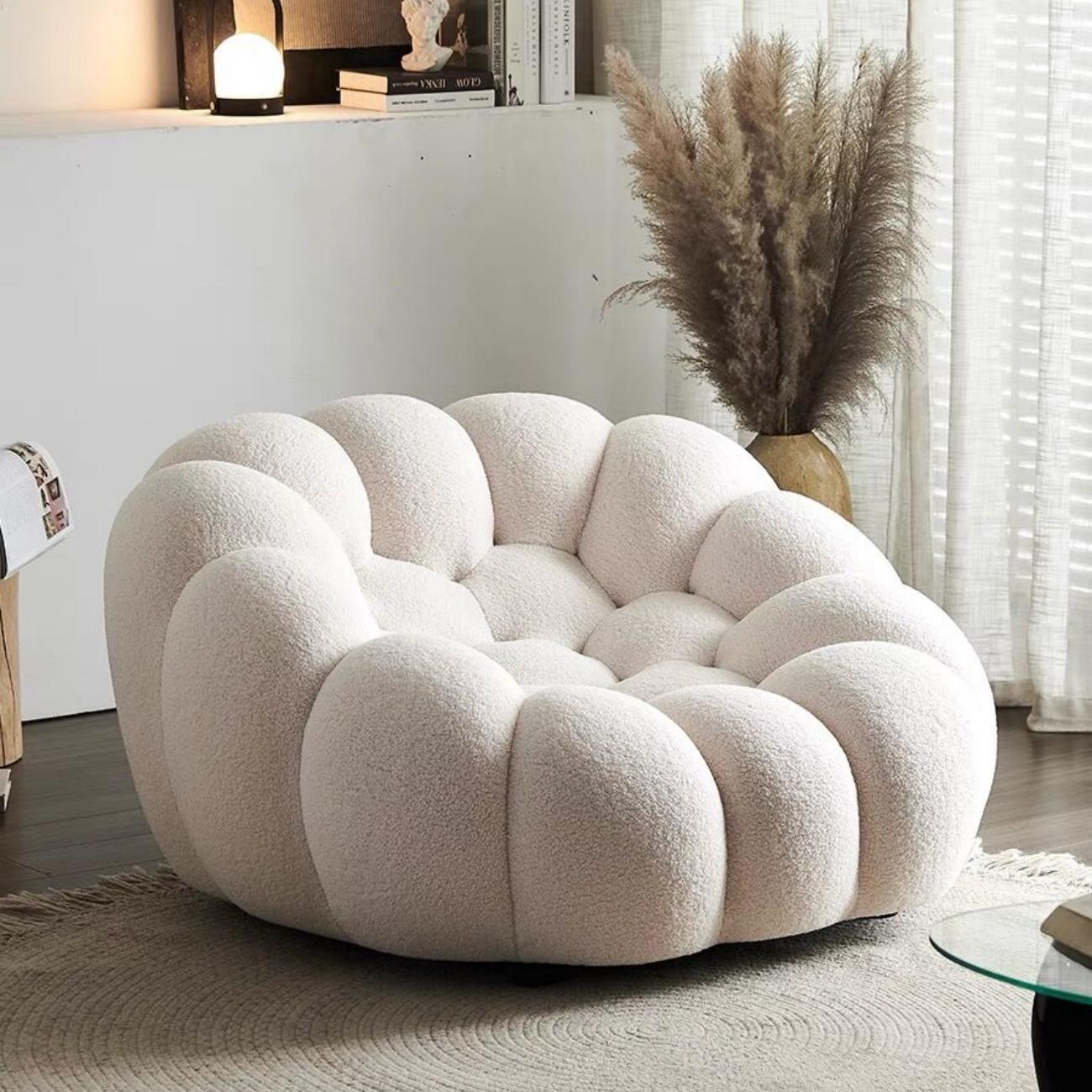 Fleece Ottoman and Footstool Set for Living Room