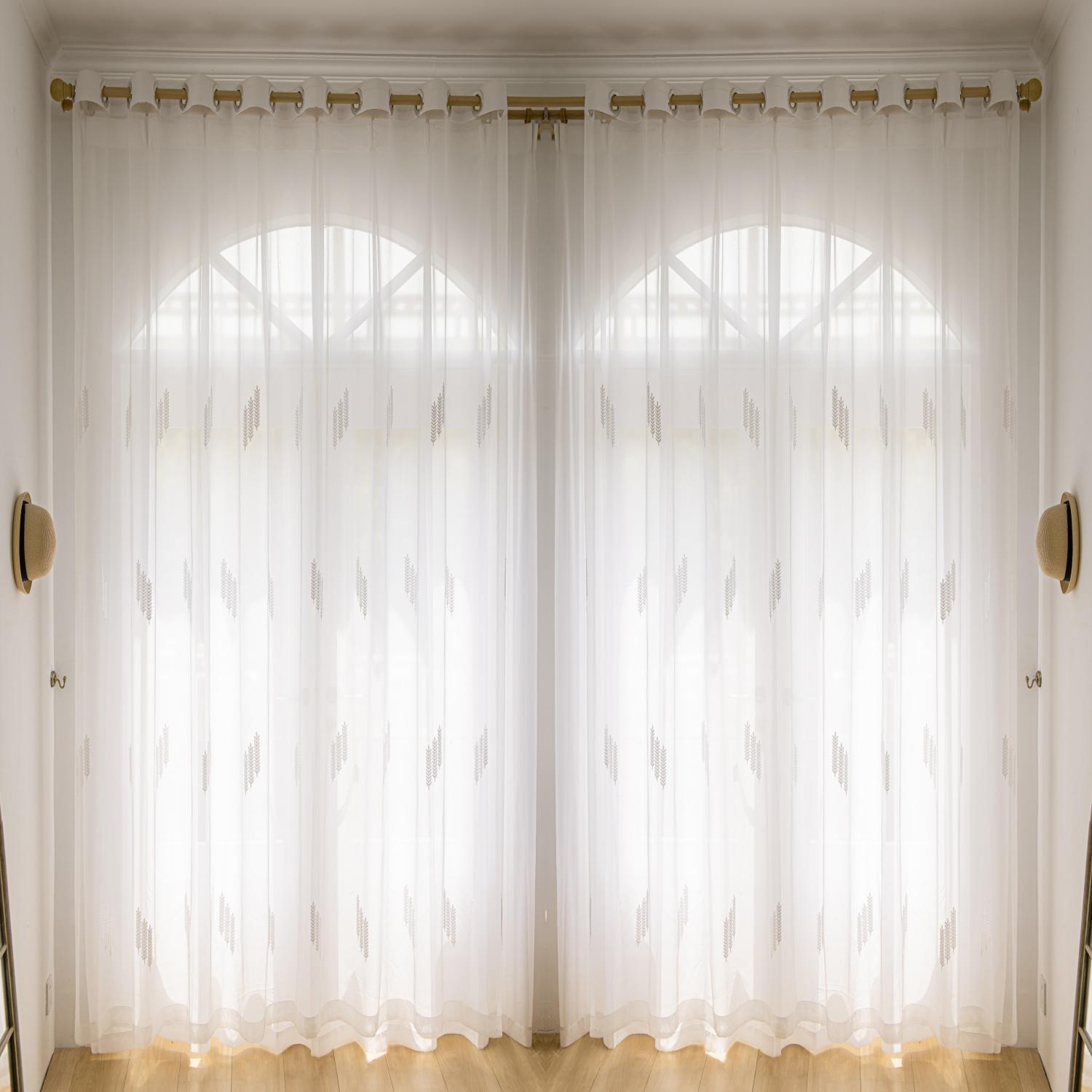 White Wheat Diamond Pattern Sheer Curtains Rod Pocket 2 Styles Bengaluru