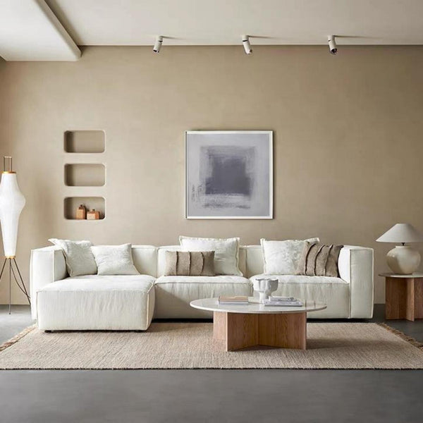 Linen Cream L Shape Sofa