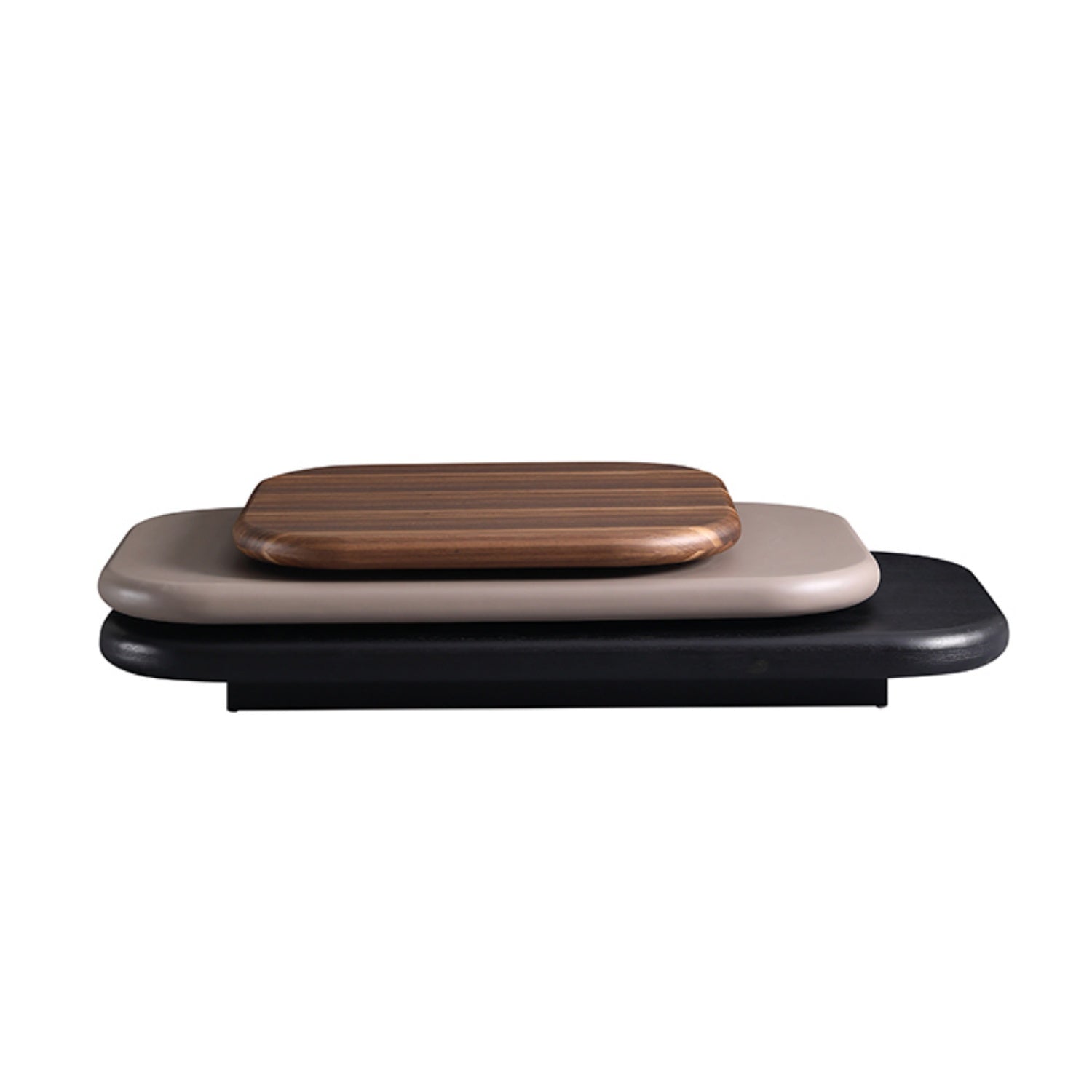 Three Tier Rotating Wood Coffee Table Round Corner | Custom Made Direct From Manufacturer