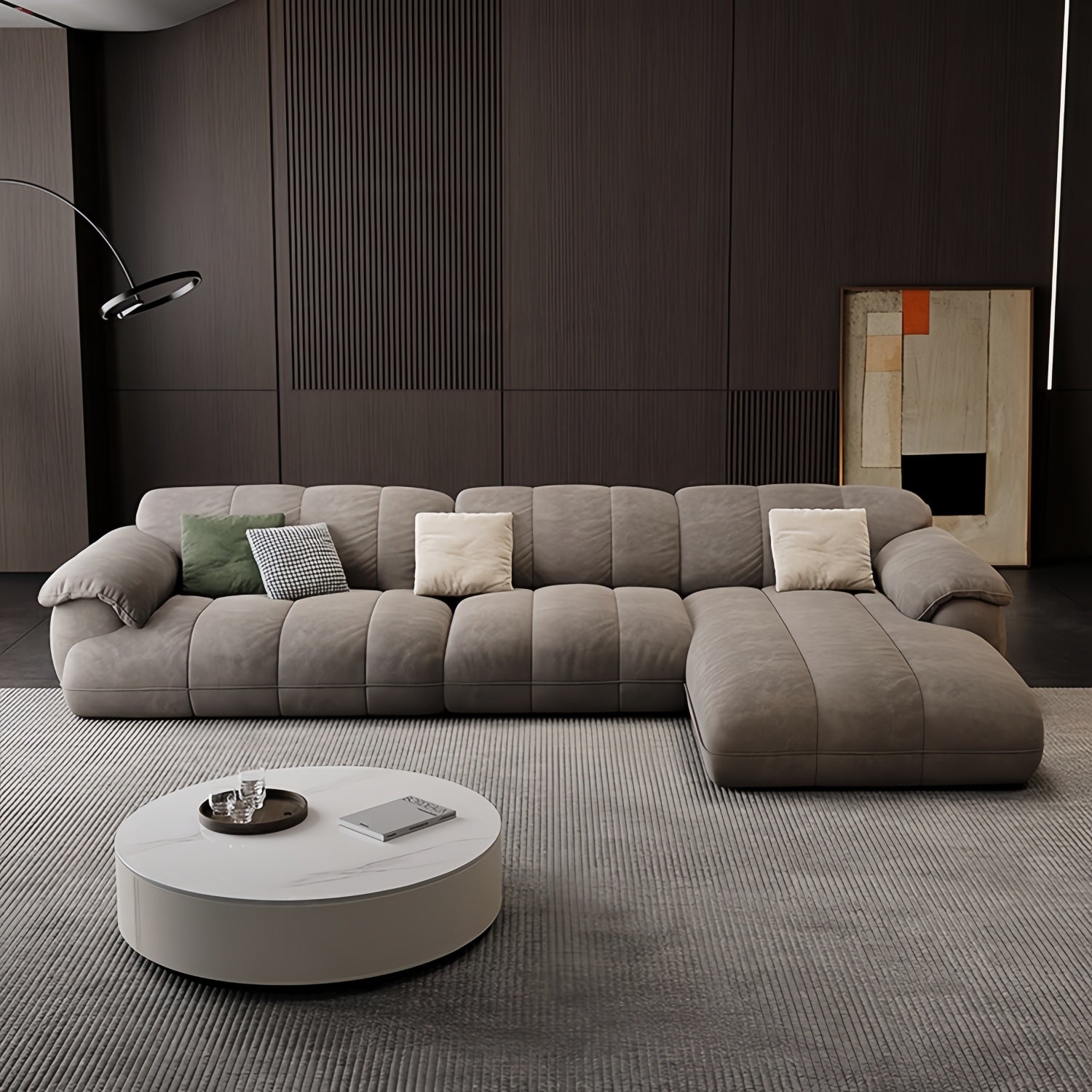 Palazzo Grande Cloud Sofa Set Beige L-Shape