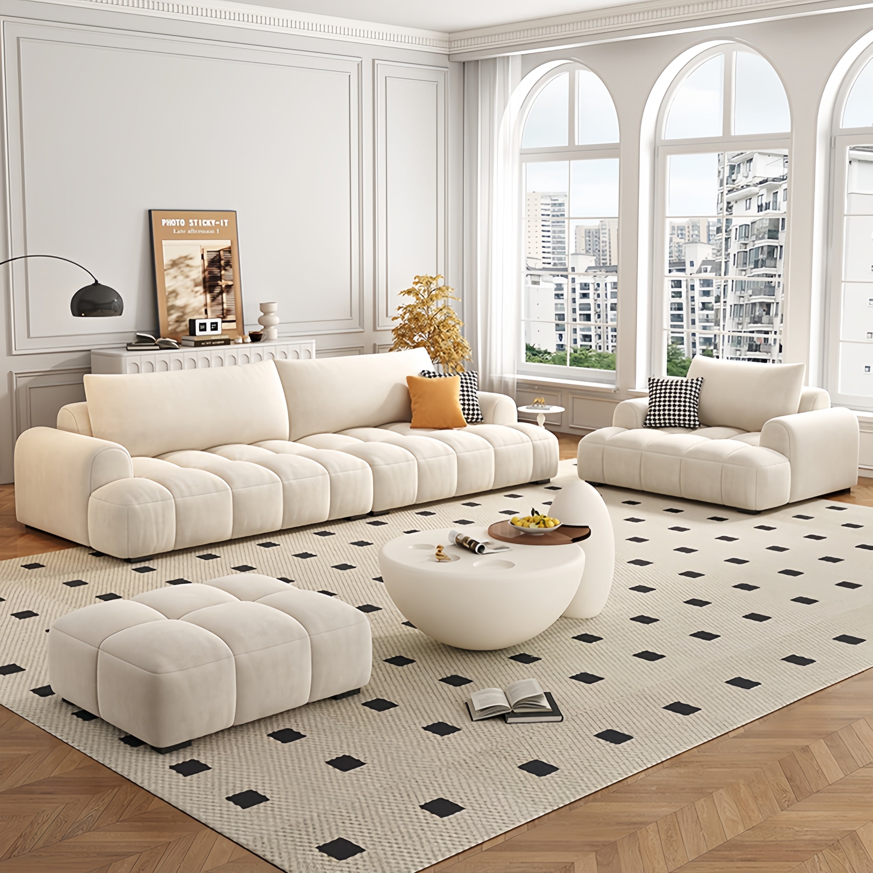 Cloud Fleece Modular Off-White Sofa For Living Room