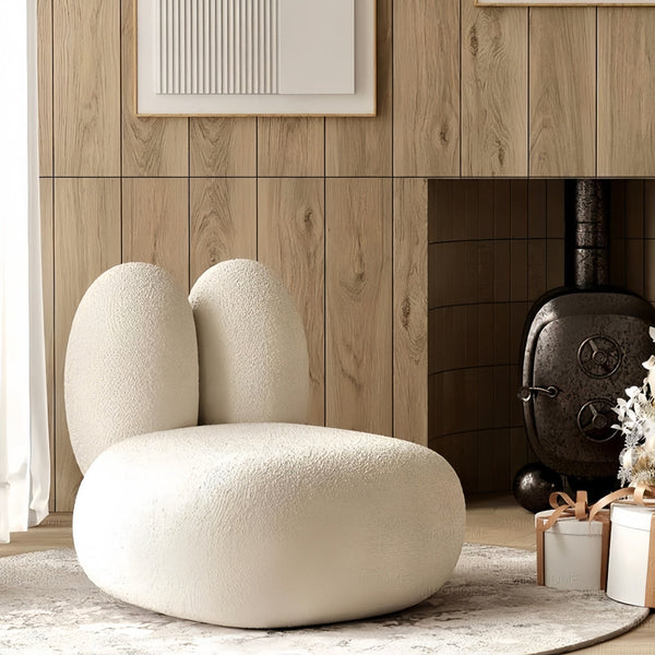 Bunny Ear Lounge Chair Cream Cute Healing Design