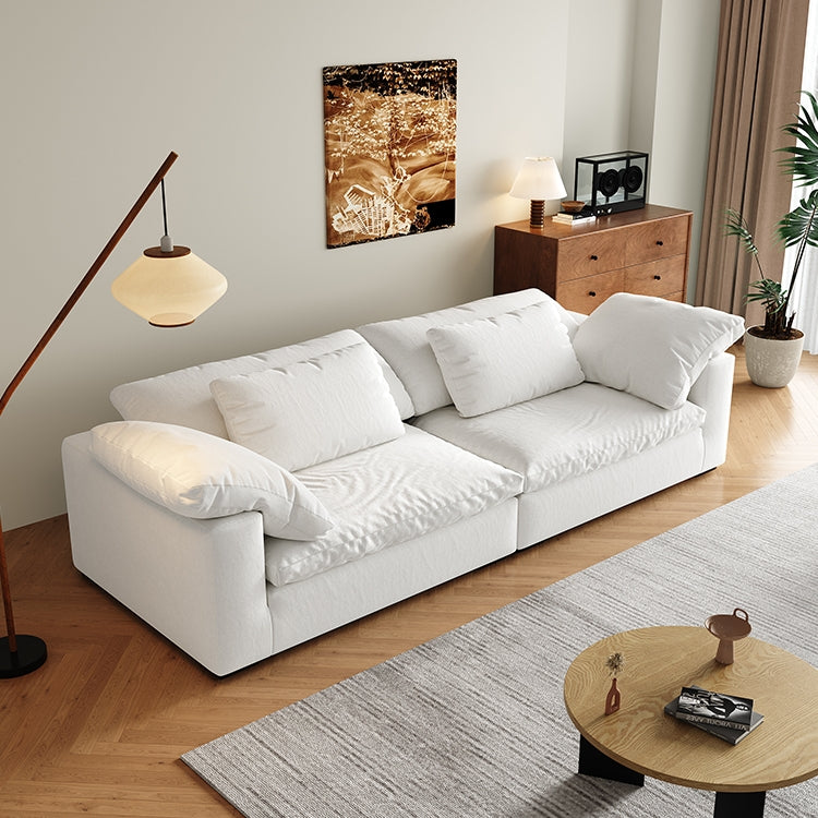 Cloud Linen Off-White Curved Modular Sofa