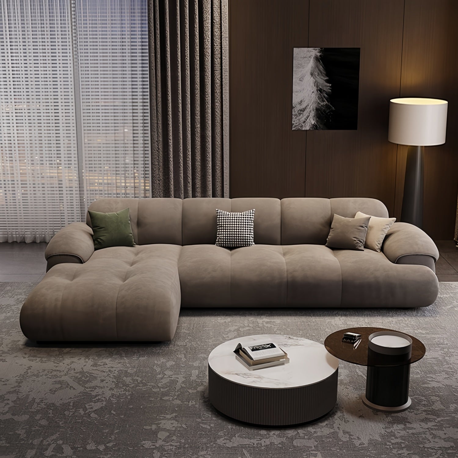 Vittorio Luxe Cloud L-Shape Sofa for Living Room