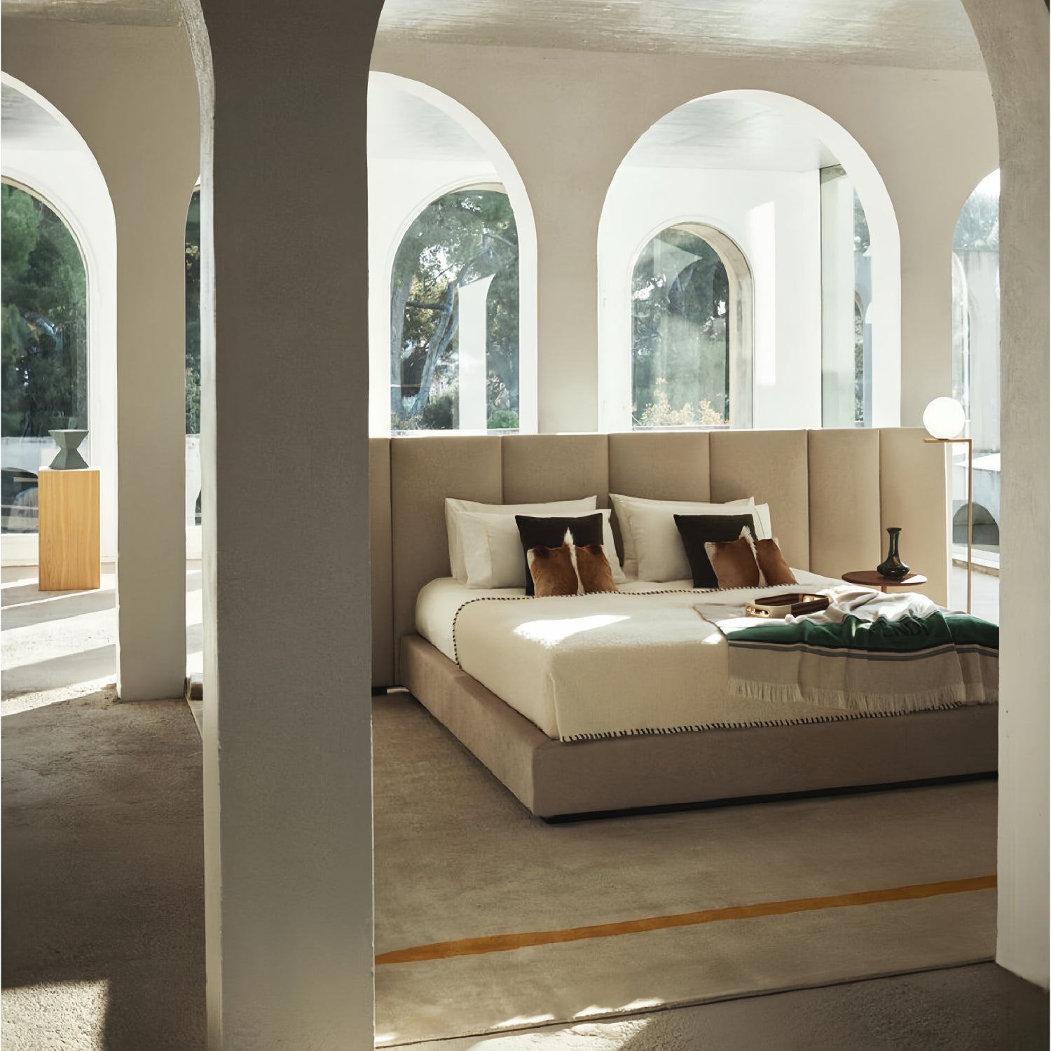 Cozy Fleece Bed Frame Beige Bedroom