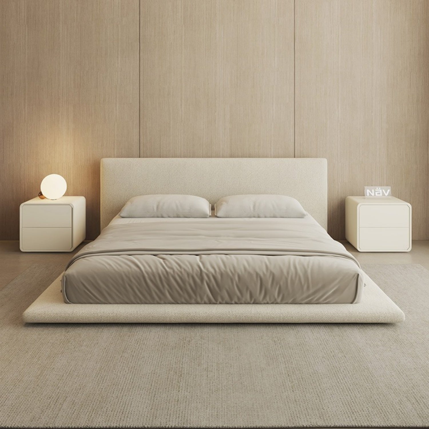 Linen Eco-Friendly Bed Frame for Bedroom