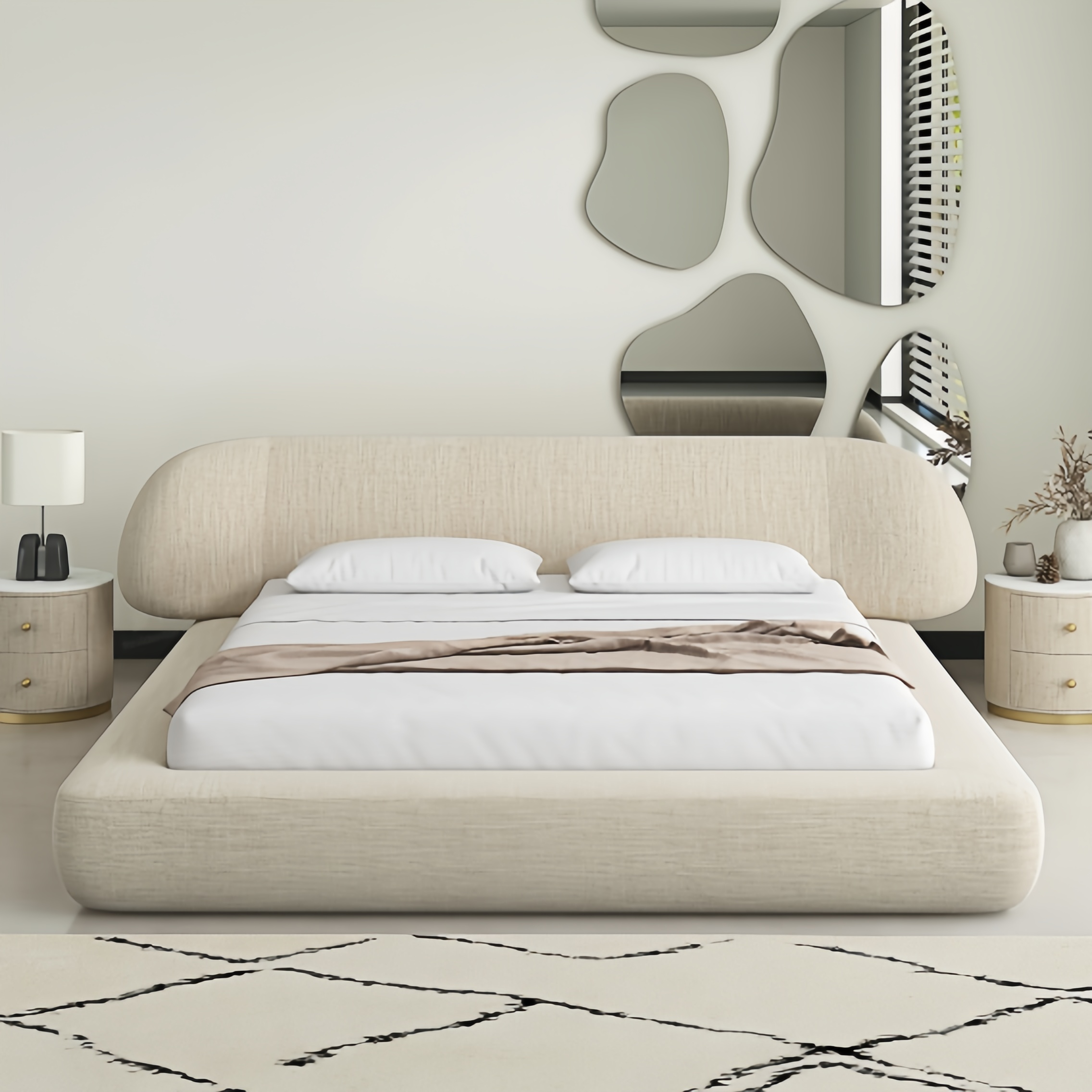 Storage Fleece Bed Frame for Bedroom
