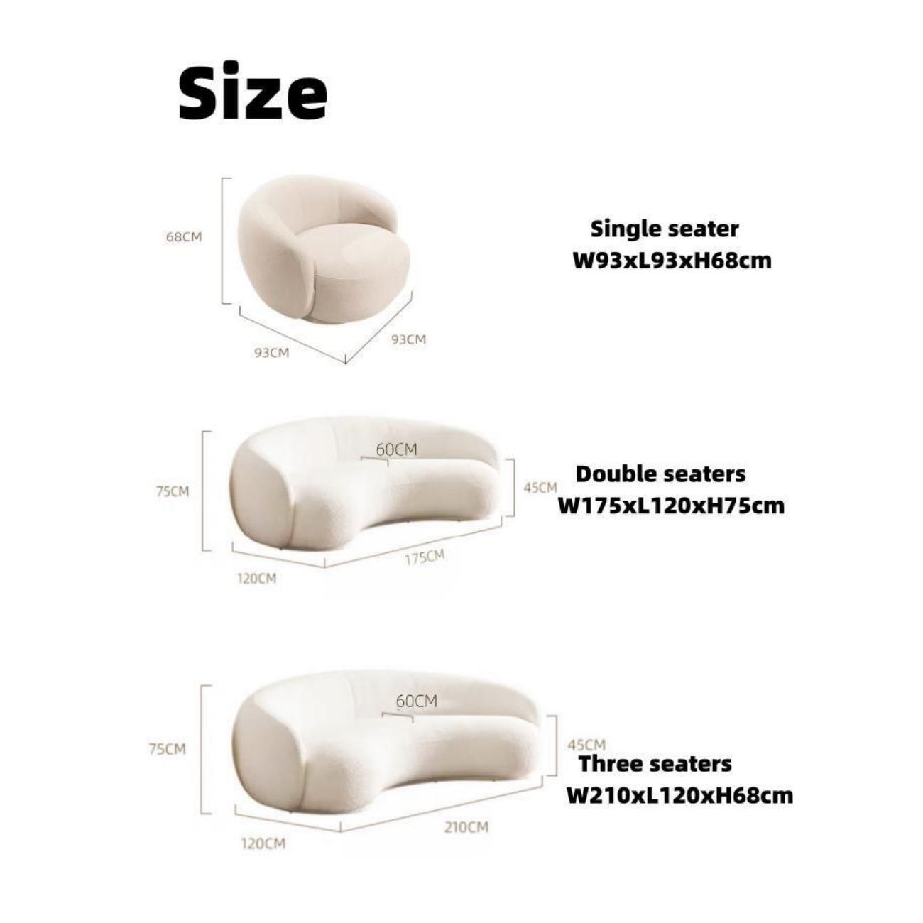 Fleece Sofa Spherical Arc Design Indent Feature