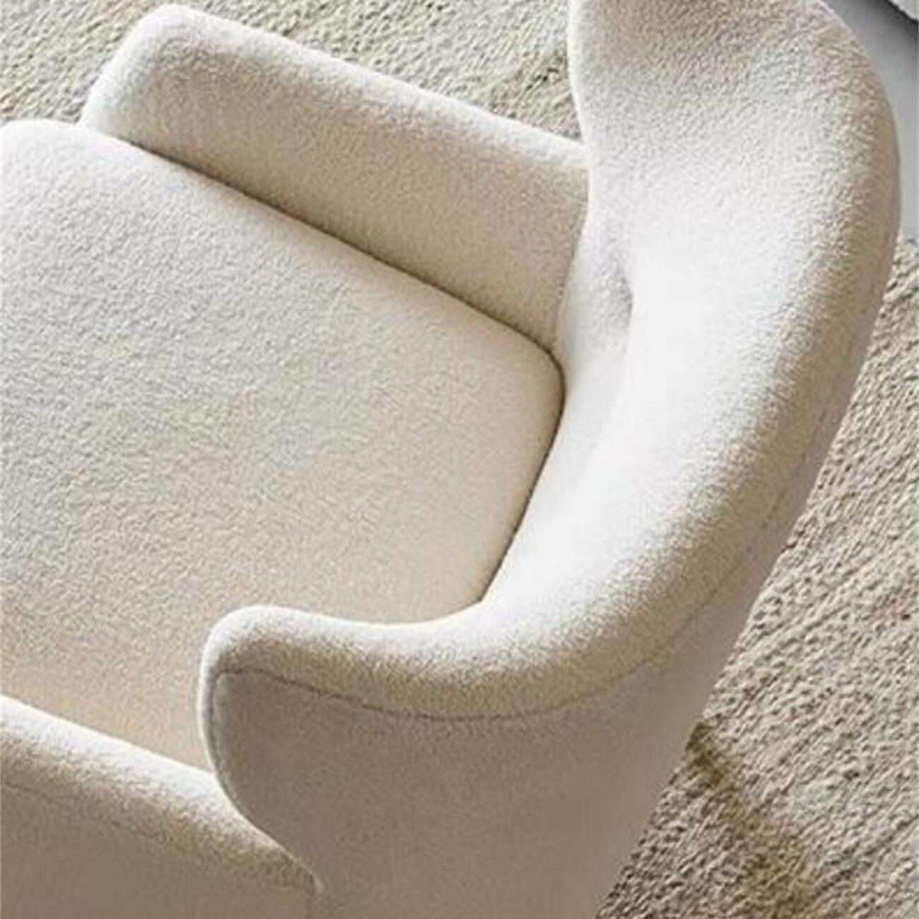 Fleece Lounge Chair High Back Metal Legs Design