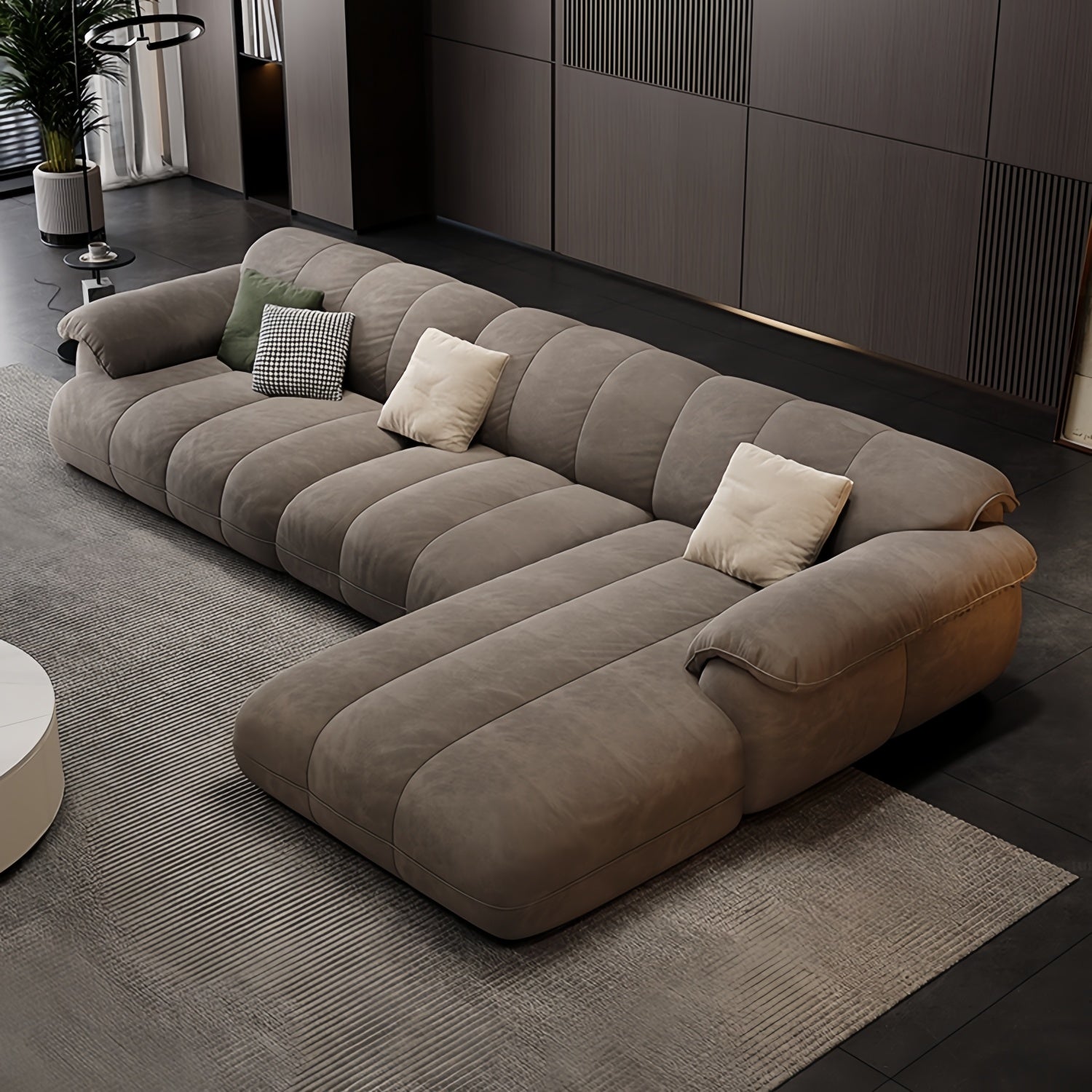 Palazzo Grande Cloud Sofa Set Beige L-Shape
