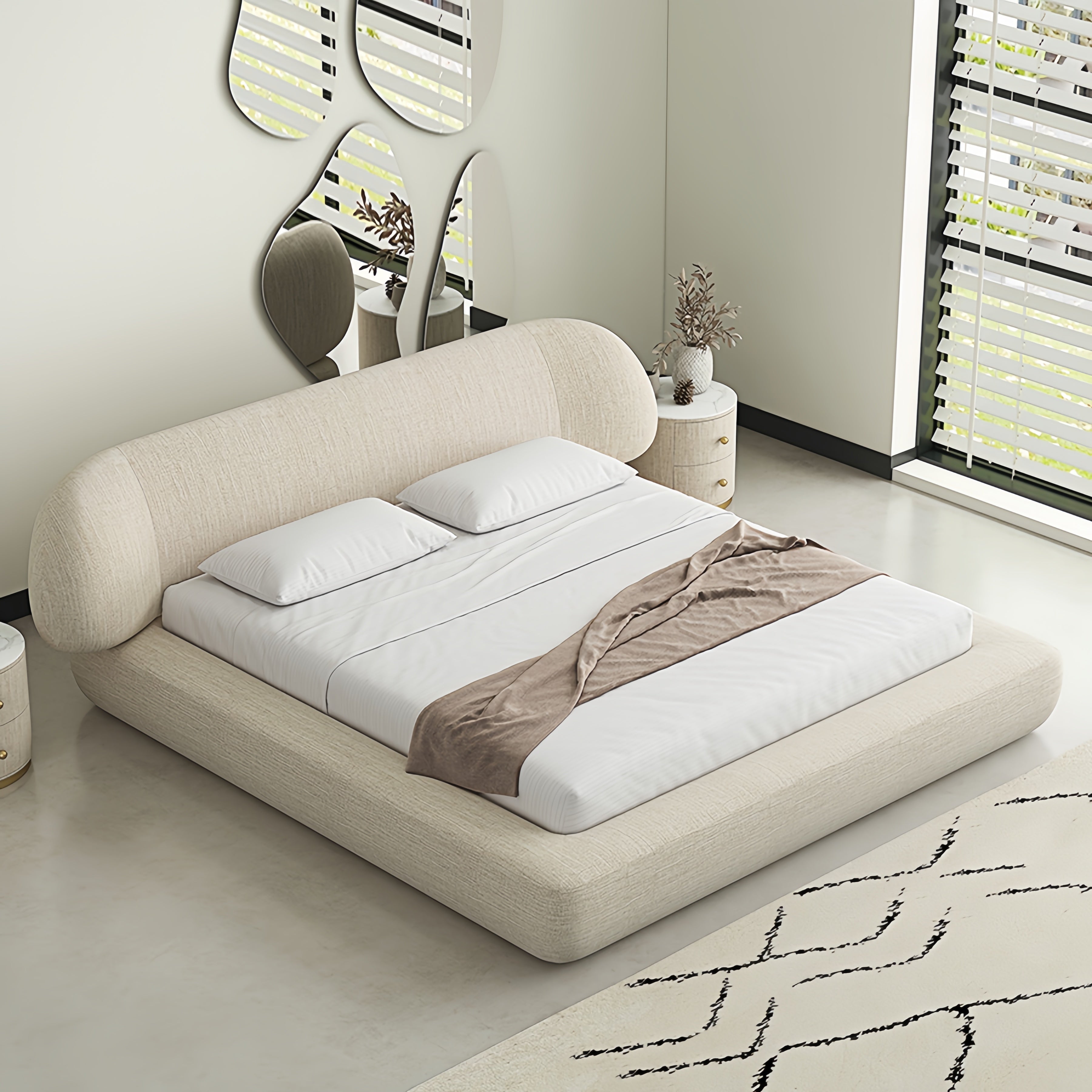 Storage Fleece Bed Frame for Bedroom