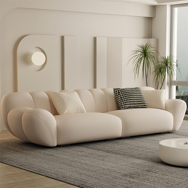 Cream Cloud Fleece Sofa Set for Living Room