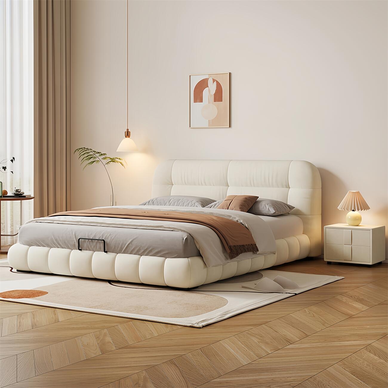 Amore Cream Style Fleece Bed for Bedroom