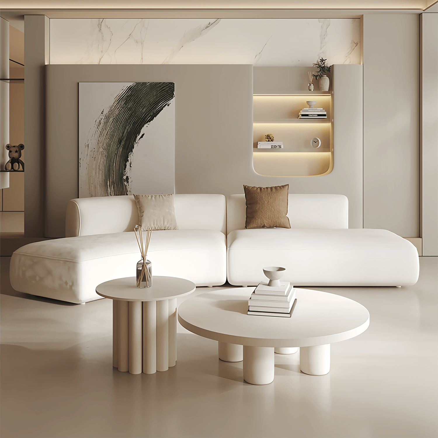 Cloud Modular Fleece Sofa Set for Living Room