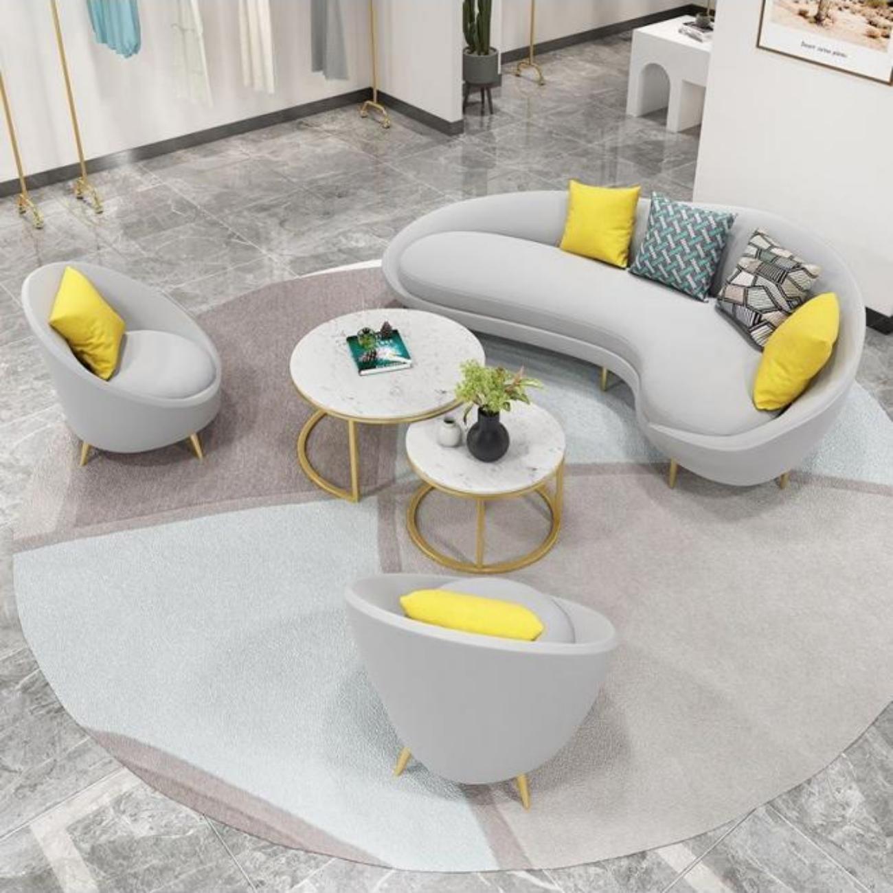 Dutch Velvet Arc-Shaped Sofa - 1 to 4 Seaters