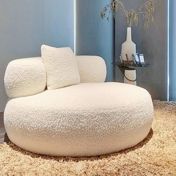 Compact Fleece Arc-Shaped Chair for Living Room
