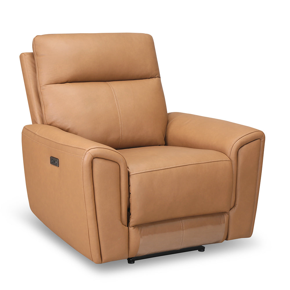 Venosa 1 Seater Electric Recliner Sofa- Tan Alt View 5