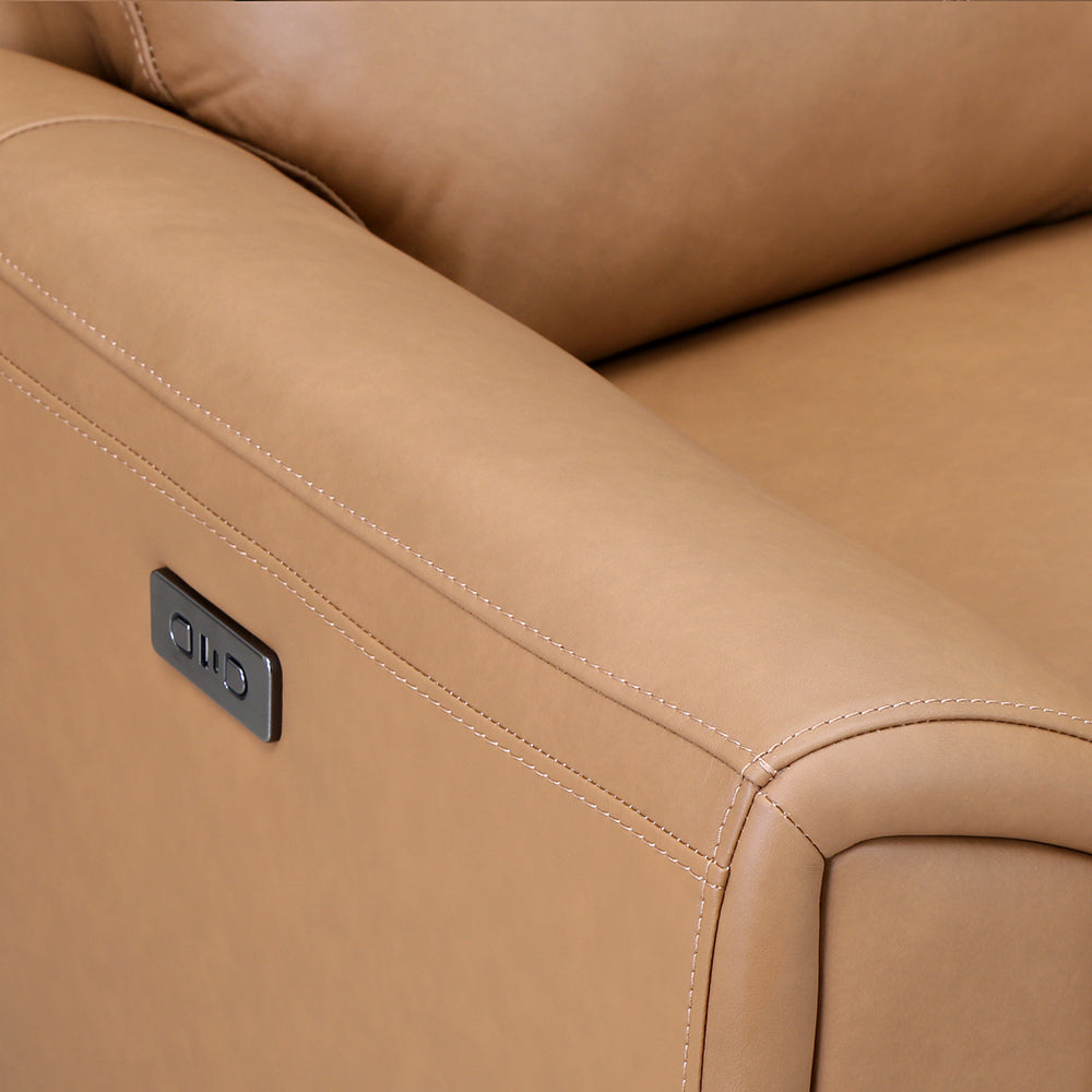 Venosa 1 Seater Electric Recliner Sofa- Tan Alt View 12
