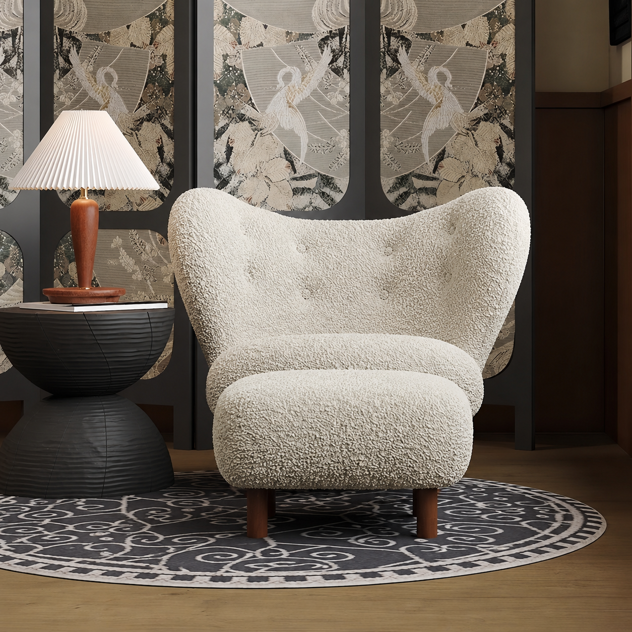 Papilio Lounge Accent Chair With Ottoman Set