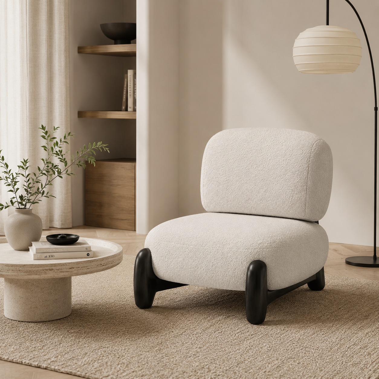 Belinda Curved Arc Back Accent Chair
