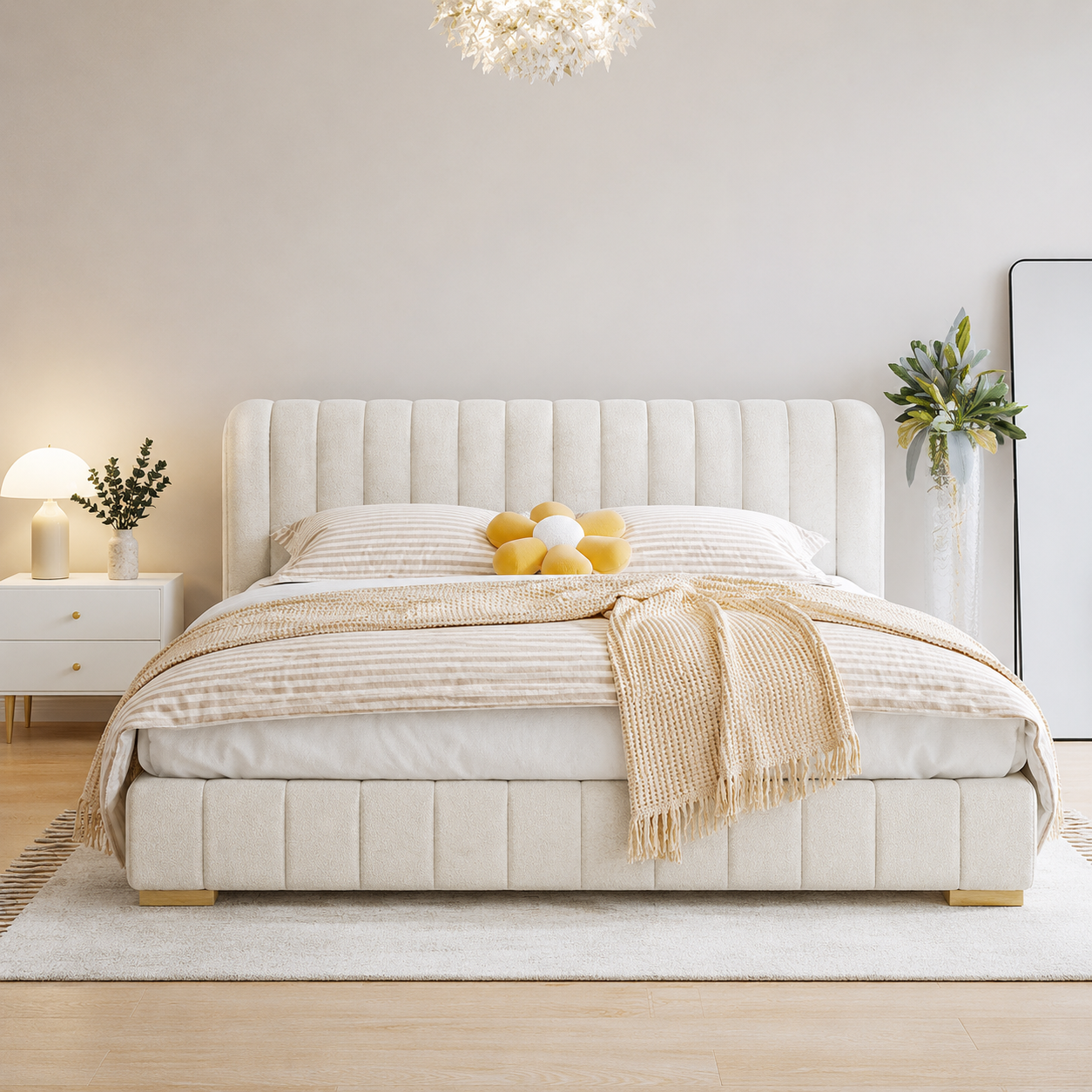 Labyrin Fleece Upholstered Bed