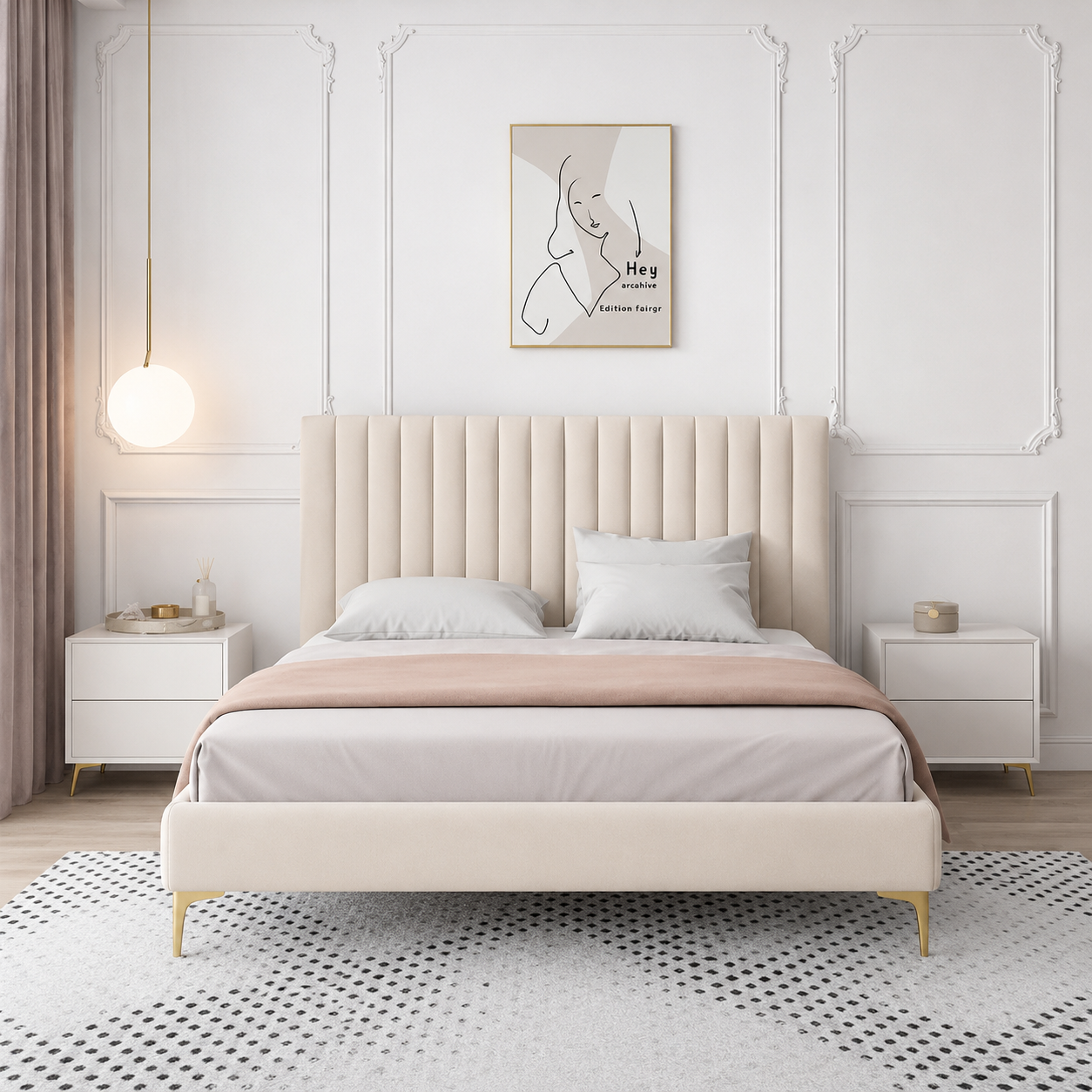Sabbia Sherpa Fleece Upholstered Bed