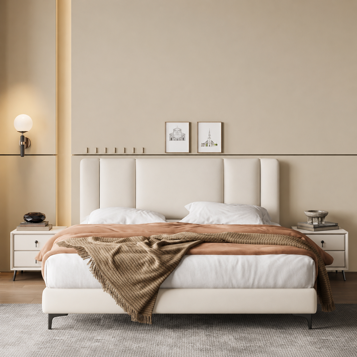 Puzo Upholstered Bed For Bedroom | Custom Made Direct From Manufacturer