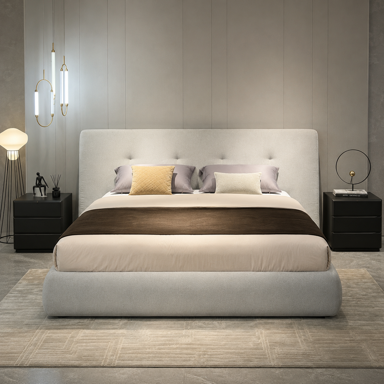 Luxurious Sherpa Fleece Upholstered Bed