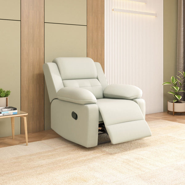 Derik 1 Seater Manual Recliner Sofa- Beige Primary View