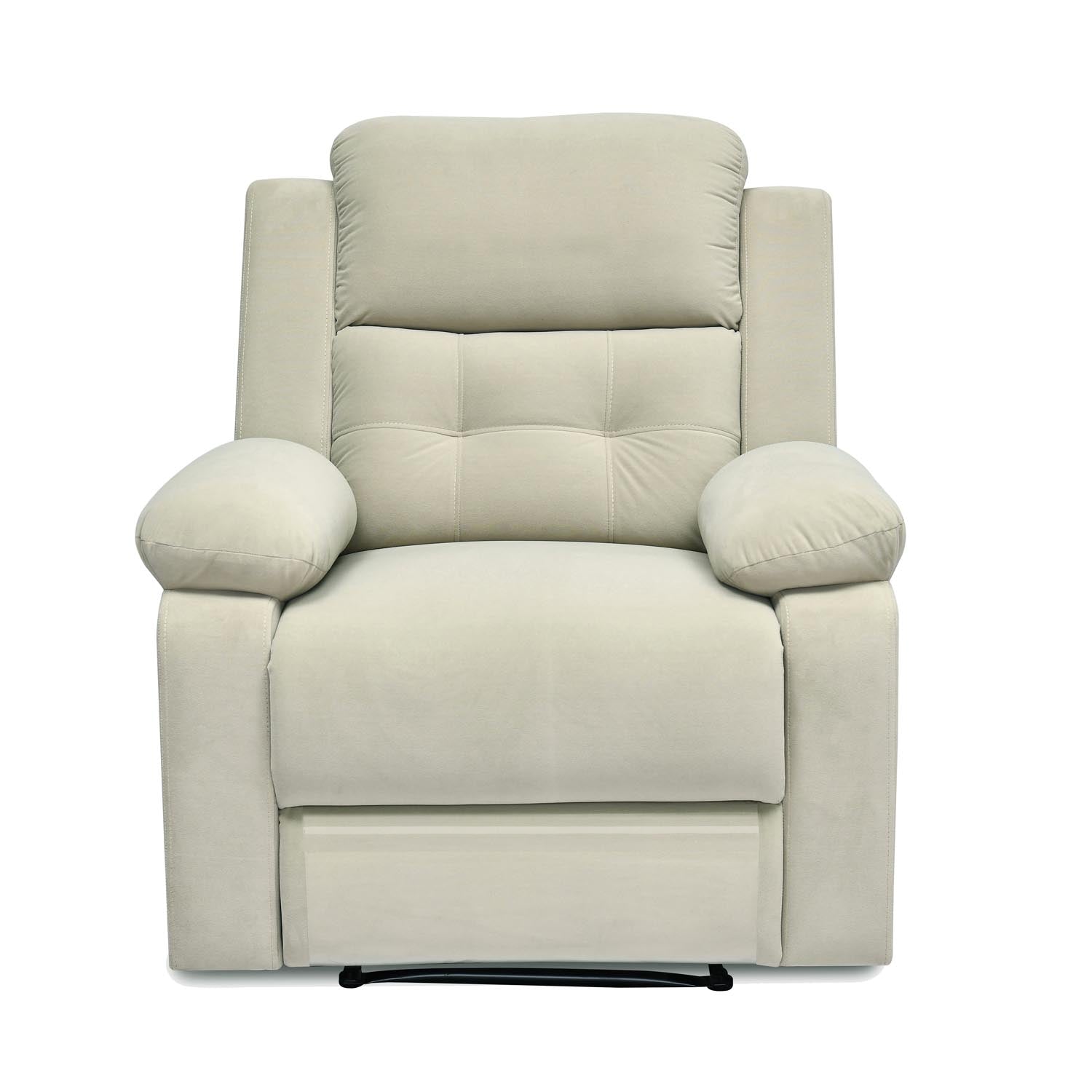 Derik 1 Seater Manual Recliner Sofa- Beige Alt View 8