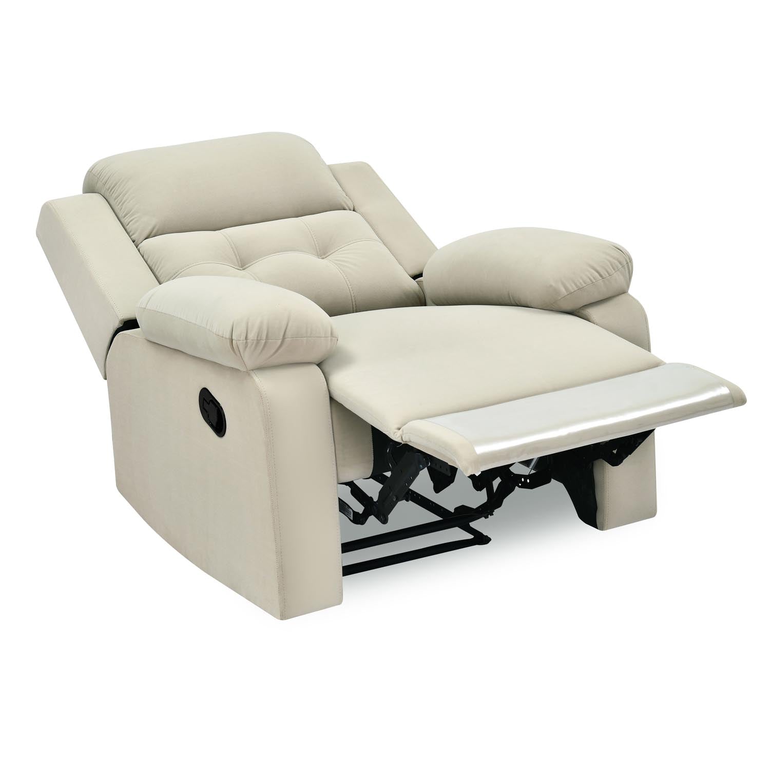 Derik 1 Seater Manual Recliner Sofa- Beige Alt View 4