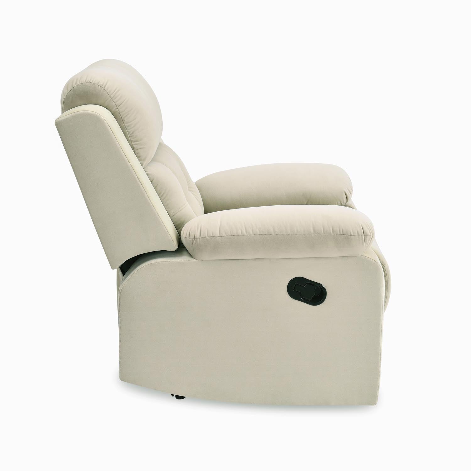Derik 1 Seater Manual Recliner Sofa- Beige Alt View 10