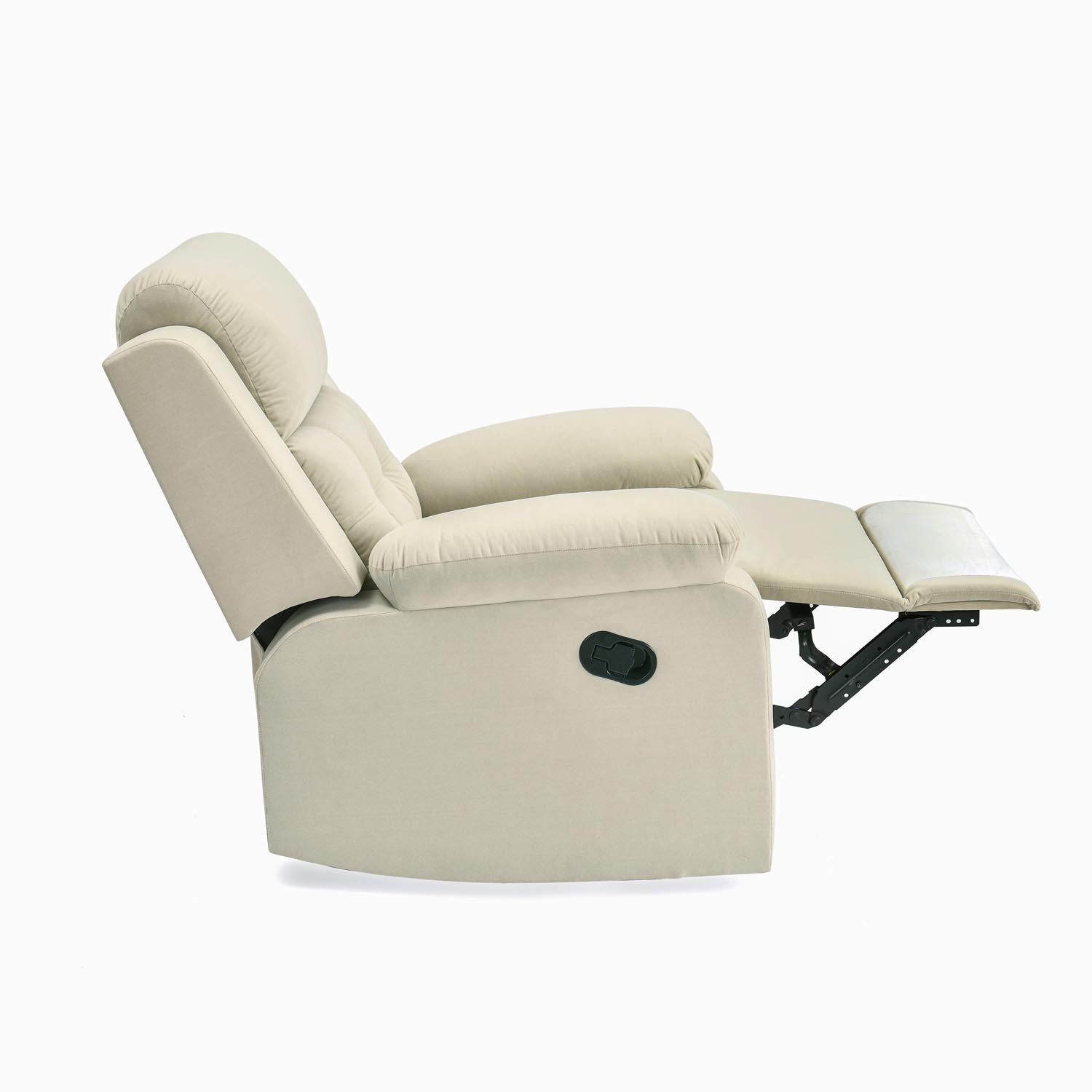 Derik 1 Seater Manual Recliner Sofa- Beige Alt View 5