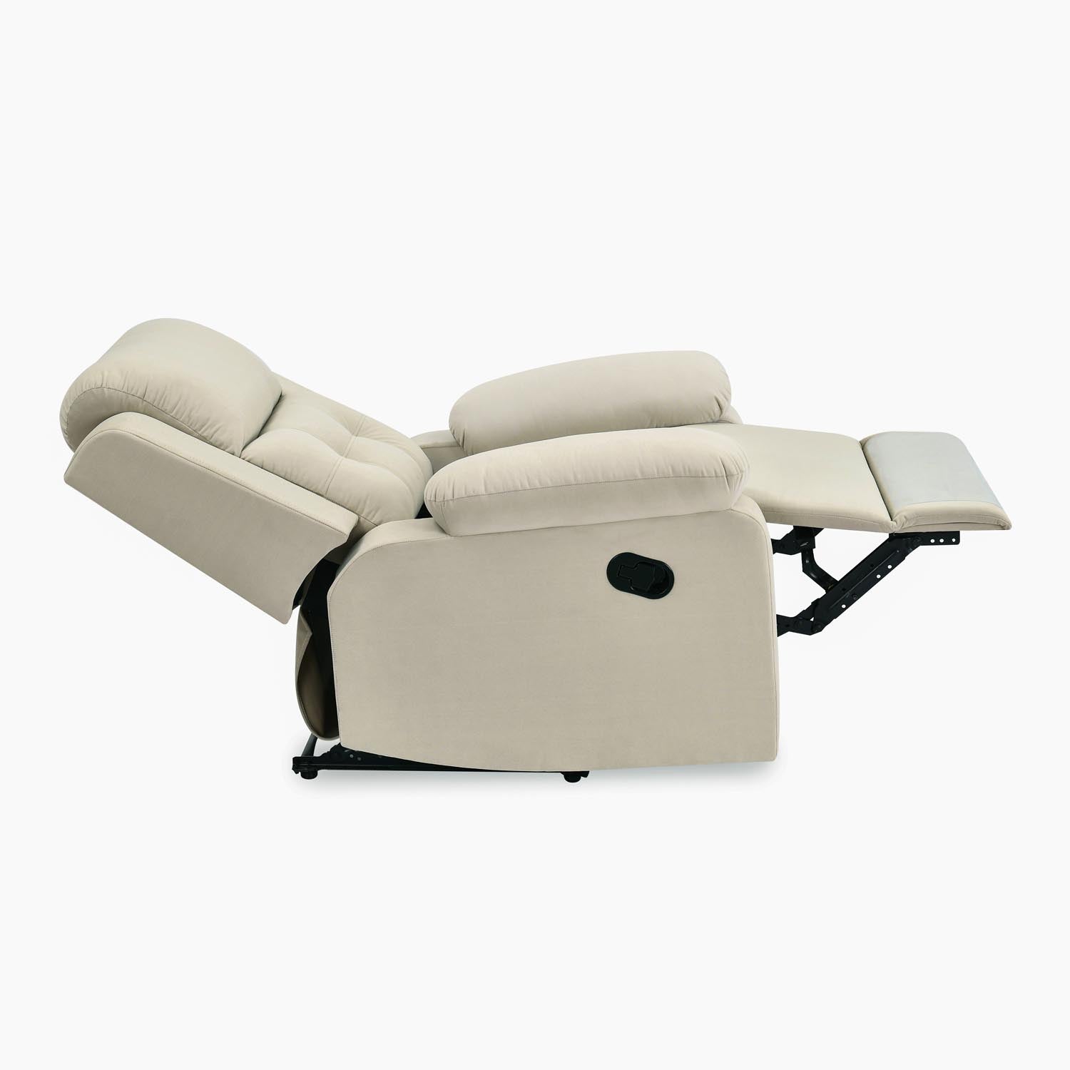 Derik 1 Seater Manual Recliner Sofa- Beige Alt View 6