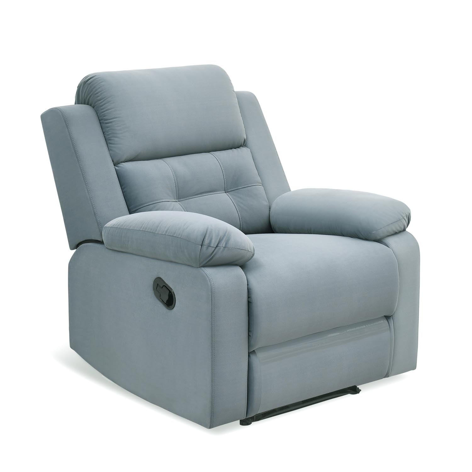 Derik 1 Seater Manual Recliner Sofa- Metallic Grey Alt View 7