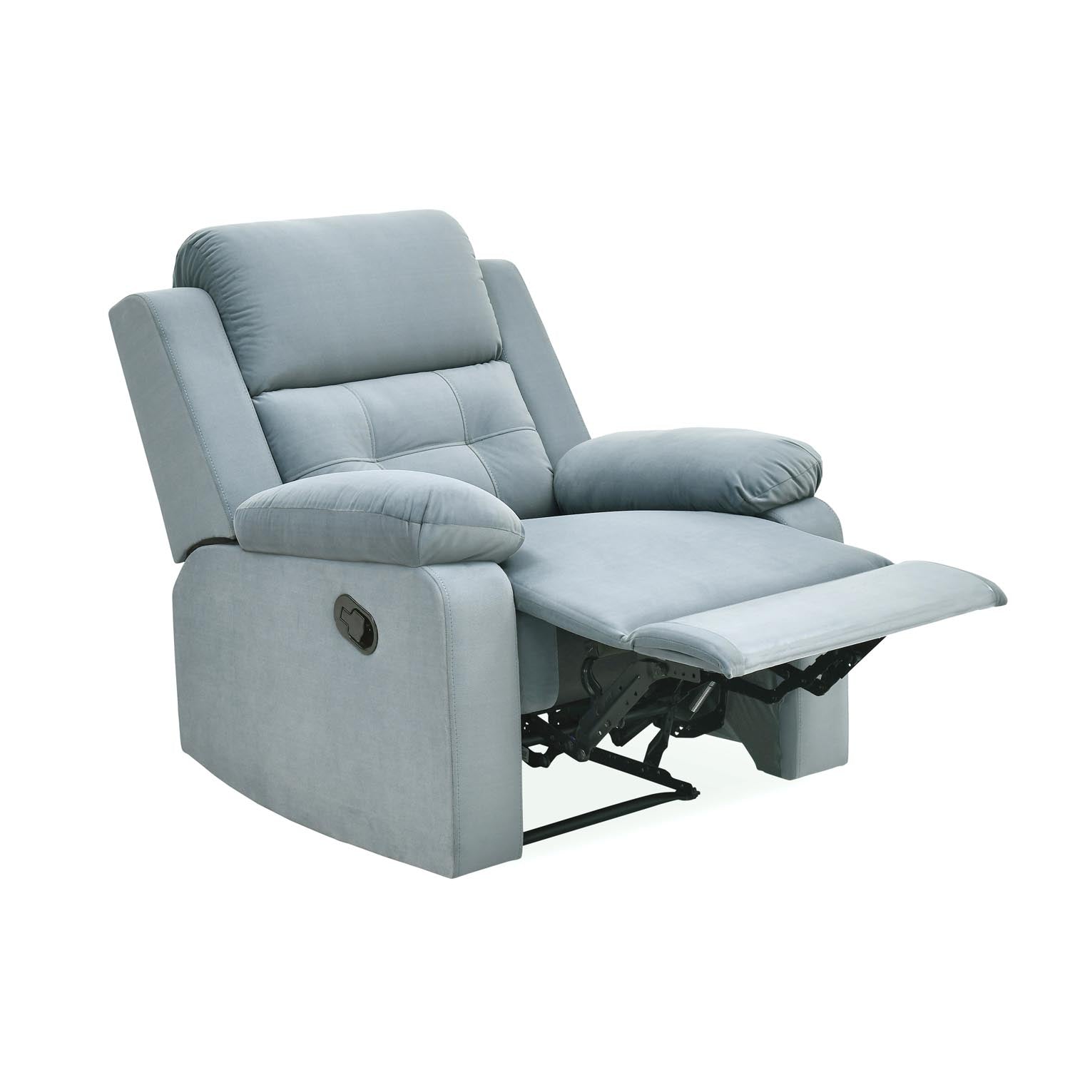 Derik 1 Seater Manual Recliner Sofa- Metallic Grey Alt View 4