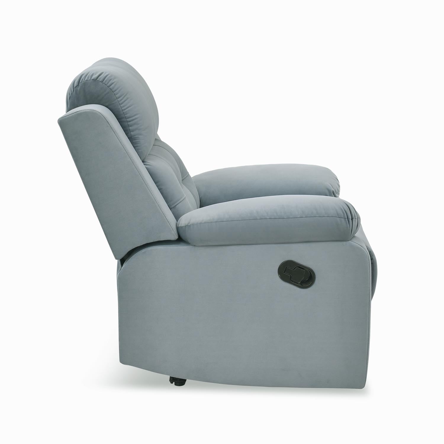 Derik 1 Seater Manual Recliner Sofa- Metallic Grey Alt View 8
