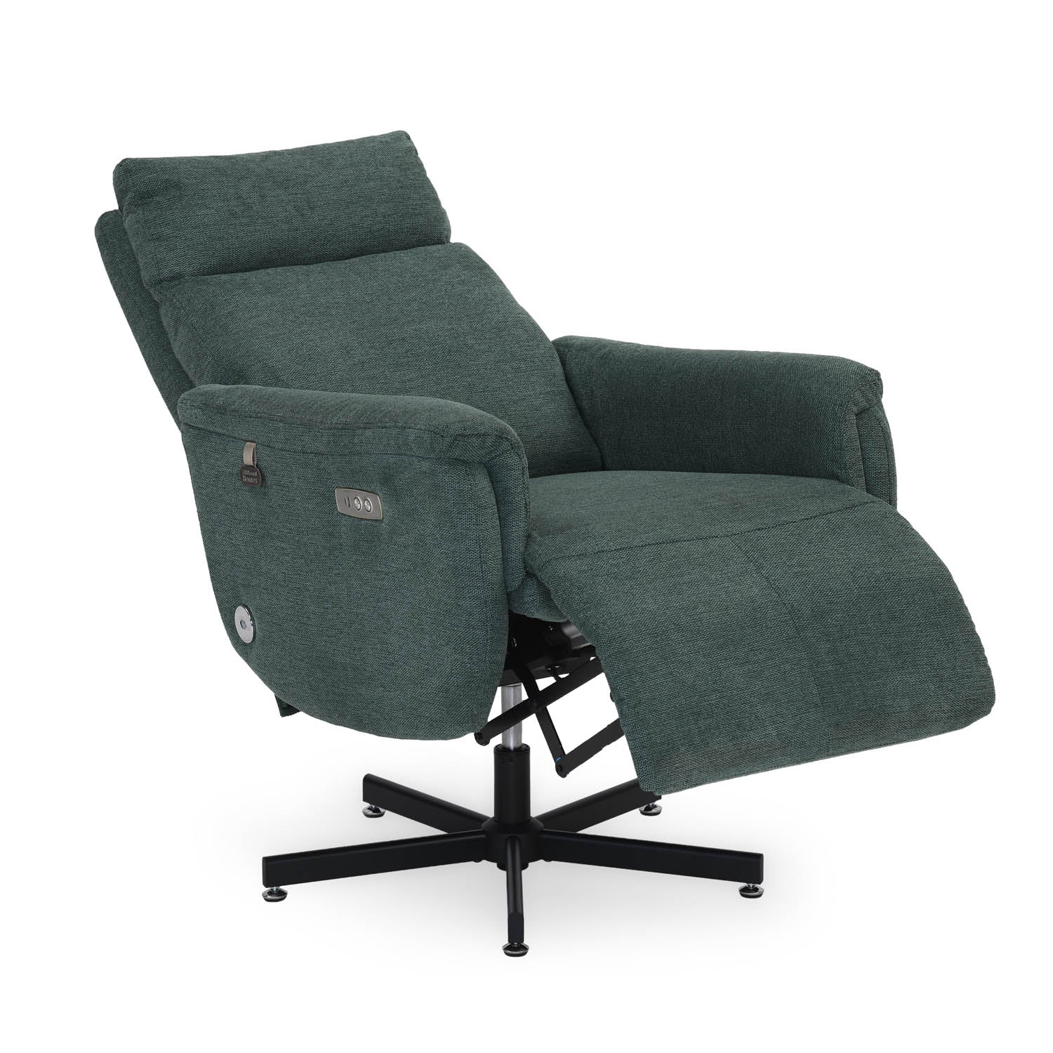 Regno 1 Seater 360-Degree Swivel Electric Recliner - Green Alt View 2