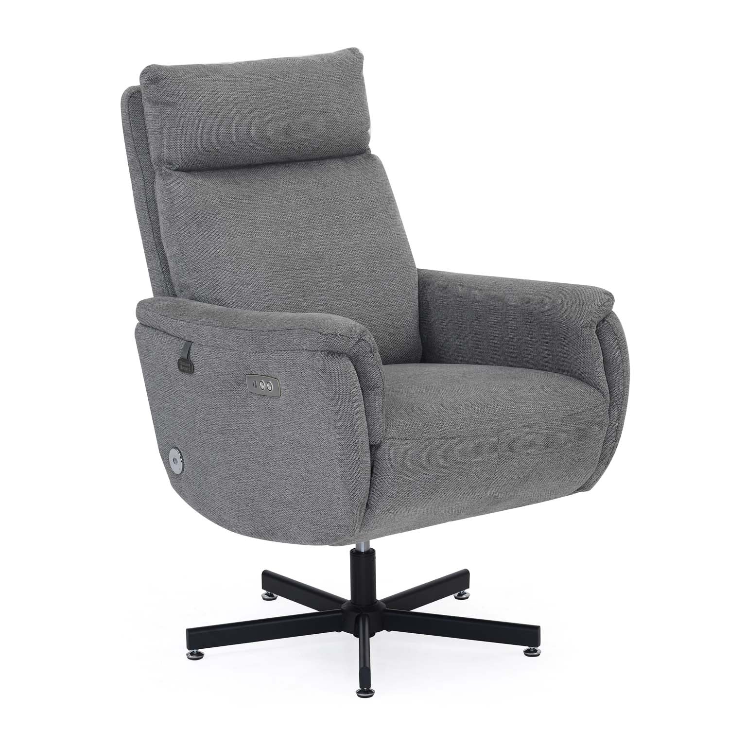 Regno 1 Seater 360-Degree Swivel Electric Recliner - Grey Alt View 2